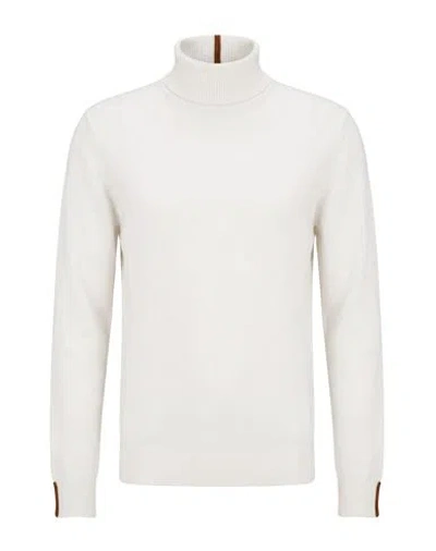 Alpha Studio Man Turtleneck Ivory Size 44 Geelong Wool In White