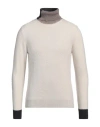 Alpha Studio Man Turtleneck Ivory Size 46 Merino Wool In White