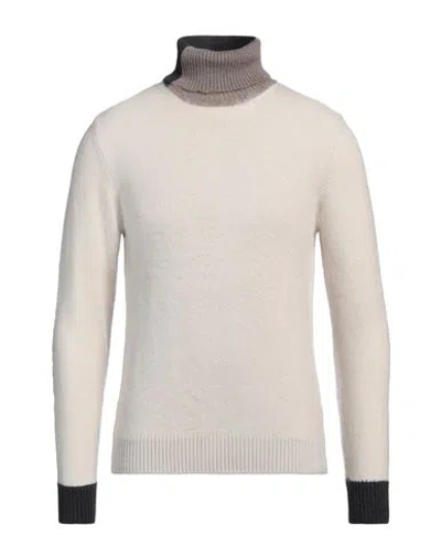 Alpha Studio Man Turtleneck Ivory Size 46 Merino Wool In White