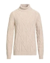 Alpha Studio Man Turtleneck Ivory Size 46 Wool, Alpaca Wool, Polyamide In White
