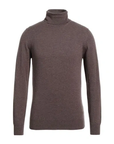 Alpha Studio Man Turtleneck Khaki Size 38 Geelong Wool In Beige
