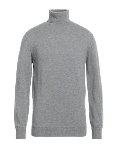 Alpha Studio Man Turtleneck Lead Size 46 Geelong Wool In Grey