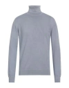 Alpha Studio Man Turtleneck Light Blue Size 40 Merino Wool