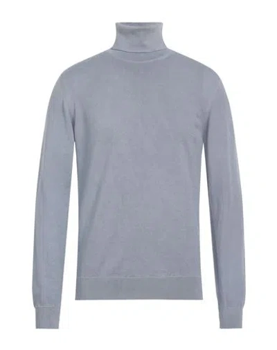 Alpha Studio Man Turtleneck Light Blue Size 40 Merino Wool In Gray