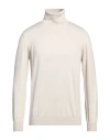 Alpha Studio Man Turtleneck Beige Size 44 Merino Wool In Grey
