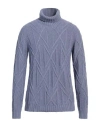 Alpha Studio Man Turtleneck Lilac Size 46 Wool, Alpaca Wool, Polyamide In Purple