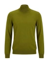 Alpha Studio Man Turtleneck Lime Green Size 42 Merino Wool