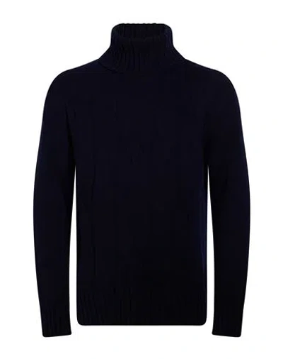 Alpha Studio Man Turtleneck Midnight Blue Size 40 Cashmere In Black