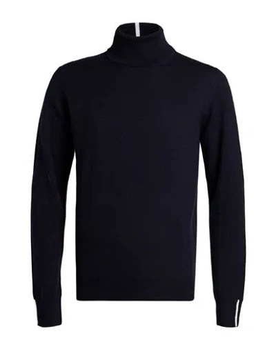 Alpha Studio Man Turtleneck Midnight Blue Size 40 Geelong Wool In Multi