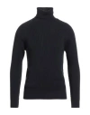 Alpha Studio Man Turtleneck Midnight Blue Size 42 Merino Wool In Black