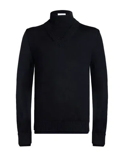Alpha Studio Man Turtleneck Midnight Blue Size 44 Merino Wool In Black