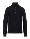 Alpha Studio Man Turtleneck Midnight Blue Size 42 Merino Wool In Blue