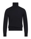 Alpha Studio Man Turtleneck Navy Size 48 Merino Wool In Blue