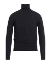 Alpha Studio Man Turtleneck Midnight Blue Size 46 Geelong Wool In Black