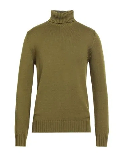 Alpha Studio Man Turtleneck Military Green Size 44 Merino Wool
