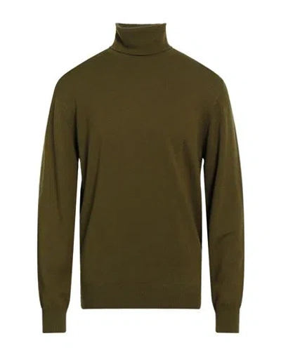 Alpha Studio Man Turtleneck Military Green Size 46 Wool