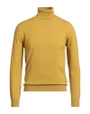 Alpha Studio Man Turtleneck Mustard Size 38 Geelong Wool In Yellow