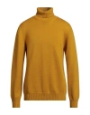Alpha Studio Man Turtleneck Mustard Size 48 Merino Wool In Yellow