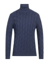 Alpha Studio Man Turtleneck Navy Blue Size 44 Merino Wool