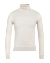 Alpha Studio Man Turtleneck Off White Size 36 Merino Wool