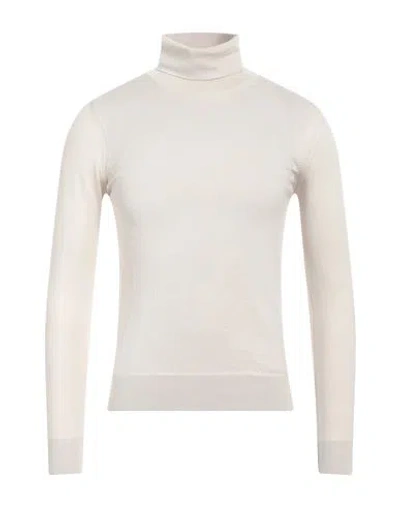 Alpha Studio Man Turtleneck Off White Size 36 Merino Wool