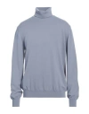 Alpha Studio Man Turtleneck Pastel Blue Size 44 Cashmere