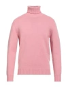 Alpha Studio Man Turtleneck Pink Size 40 Cashmere