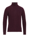 Alpha Studio Man Turtleneck Plum Size 46 Merino Wool, Alpaca Wool, Polyamide In Purple