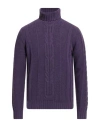 Alpha Studio Man Turtleneck Purple Size 42 Merino Wool, Alpaca Wool, Polyamide