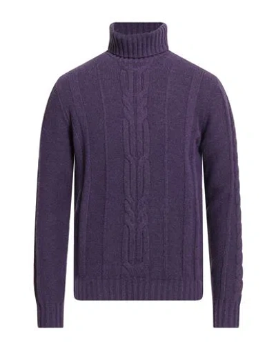 Alpha Studio Man Turtleneck Purple Size 42 Merino Wool, Alpaca Wool, Polyamide