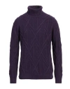 Alpha Studio Man Turtleneck Purple Size 42 Wool, Alpaca Wool, Polyamide