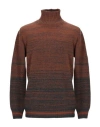 Alpha Studio Man Turtleneck Rust Size 38 Wool, Polyamide