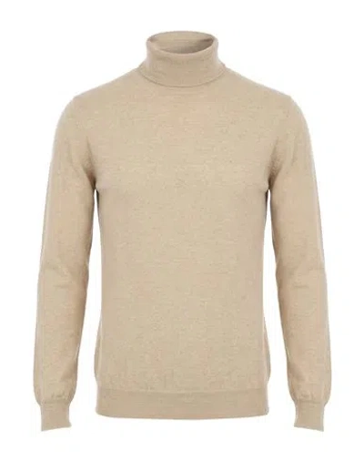 Alpha Studio Man Turtleneck Sand Size 40 Cashmere In Brown