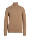 Alpha Studio Man Turtleneck Sand Size 42 Merino Wool In Beige