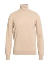 Alpha Studio Man Turtleneck Sand Size 42 Wool