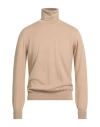 Alpha Studio Man Turtleneck Sand Size 44 Merino Wool