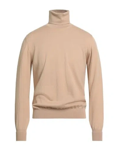 Alpha Studio Man Turtleneck Sand Size 44 Merino Wool