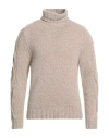 Alpha Studio Man Turtleneck Beige Size 44 Cashmere In Neutral