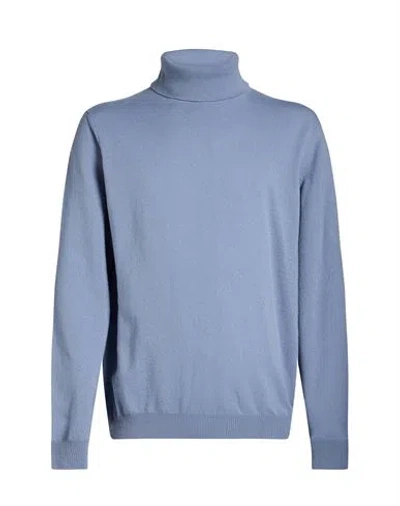 Alpha Studio Man Turtleneck Sky Blue Size 42 Cashmere