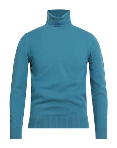 Alpha Studio Man Turtleneck Slate Blue Size 38 Geelong Wool