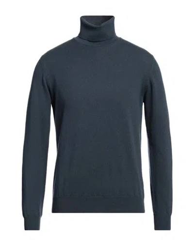 Alpha Studio Man Turtleneck Slate Blue Size 44 Cashmere