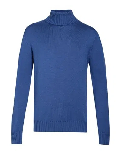 Alpha Studio Man Turtleneck Slate Blue Size 44 Merino Wool