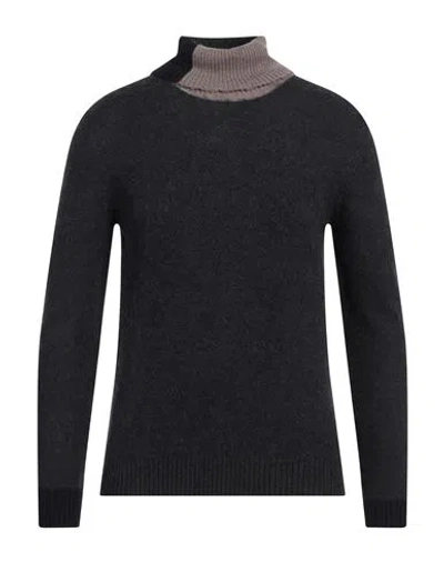 Alpha Studio Man Turtleneck Steel Grey Size 36 Merino Wool