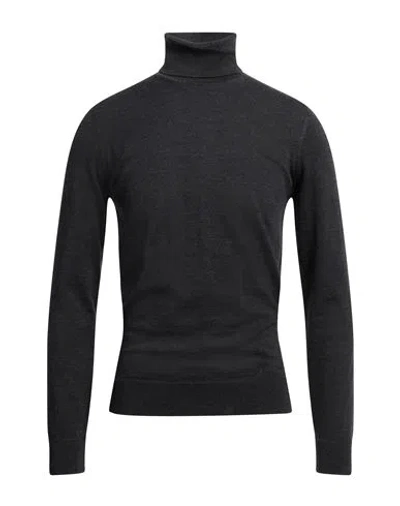 Alpha Studio Man Turtleneck Steel Grey Size 44 Merino Wool In Grey