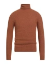 Alpha Studio Man Turtleneck Tan Size 44 Alpaca Wool, Polyamide, Cotton, Modal, Elastane In Brown