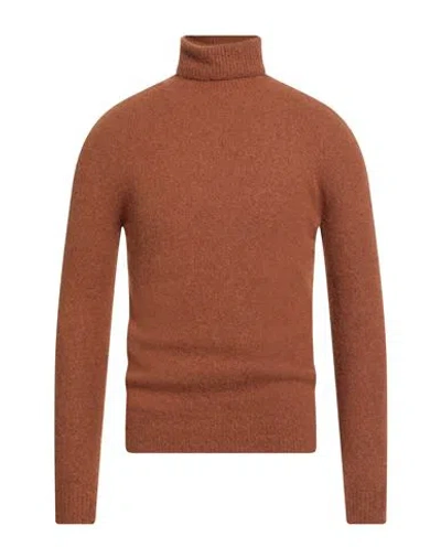 Alpha Studio Man Turtleneck Tan Size 44 Alpaca Wool, Polyamide, Cotton, Modal, Elastane In Brown
