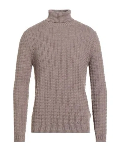 Alpha Studio Man Turtleneck Taupe Size 38 Wool