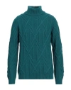 Alpha Studio Man Turtleneck Turquoise Size 44 Wool, Alpaca Wool, Polyamide In Blue