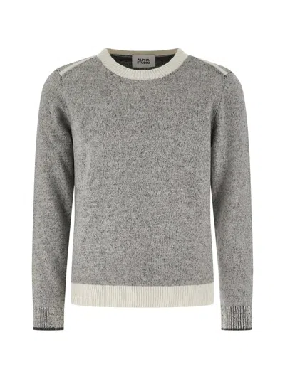 Alpha Studio Marl-knit Crew-neck Jumper In Grey