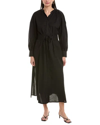 Alpha Studio Maxi Shirtdress In Black